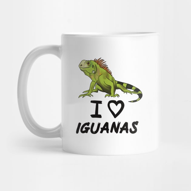 I Love Iguanas for Iguana Lovers, Black by Mochi Merch
